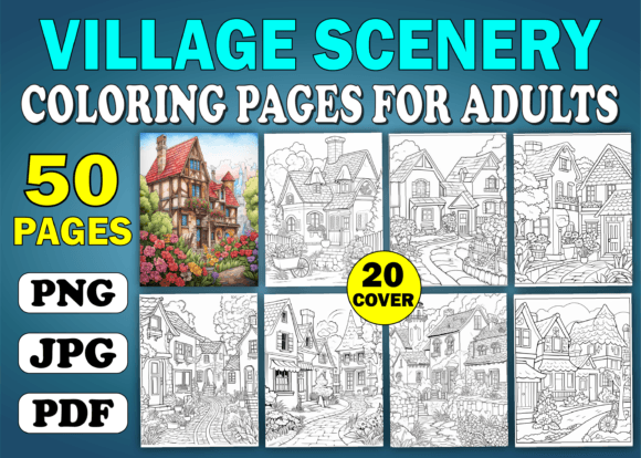 50 Village Scenery Coloring Pages for Adults: A Practical Resource for Creative Professionals